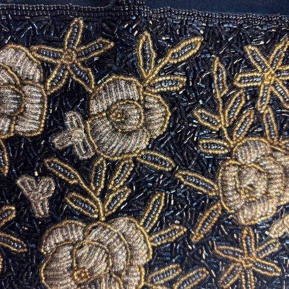 BEADED All Over Handbag Intricate Rise Floral Pattern Bag Purse Unbranded - Picture 7 of 10